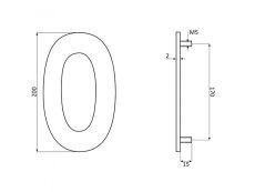 Číslice "8" fasádní 200mm NEREZ