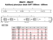 Kuličkový plnovýsuv dotah SOFT 600mm Zn 45mm
