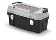 Kufr na náradí s kov. držadlem a zámky OPTIMA (prepážky) 586x296x305 mm - barva: šedá