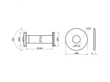 Průhledítko (kukátko) CHROM 160 stupňů prodloužené 55-96mm ESO