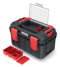 Kufr na nářadí s organizérem ve víku, kov. držadlo S BLOCK ALU LOG 450x280x264 mm