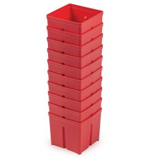 Sada 10 plastových boxů na nářadí TAGER BOX 10,5x10,5x9,7 cm, červené