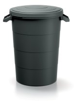 Plastová nádoba s úchyty SMOOTH 80 l - barva: recyklovaná černá
