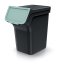 Odpadkový koš STACKBOX Q SET - objem: 4x20 l, barva: recyklovaně černá