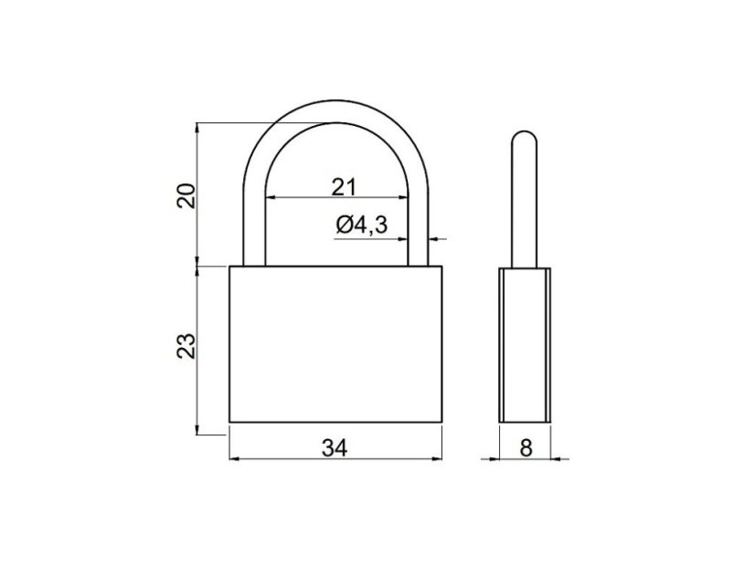 Visací zámek 9235-E Ms BULL 4,5/20 3kl.