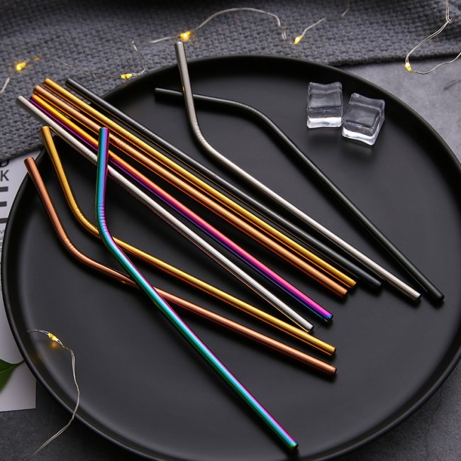 Brčko rovné 21,5cm průměr 8mm Stříbrné