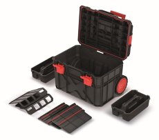 Kufr na náradí s transp. kolečky X BLOCK TECH 546x380x400 mm - barva: černá