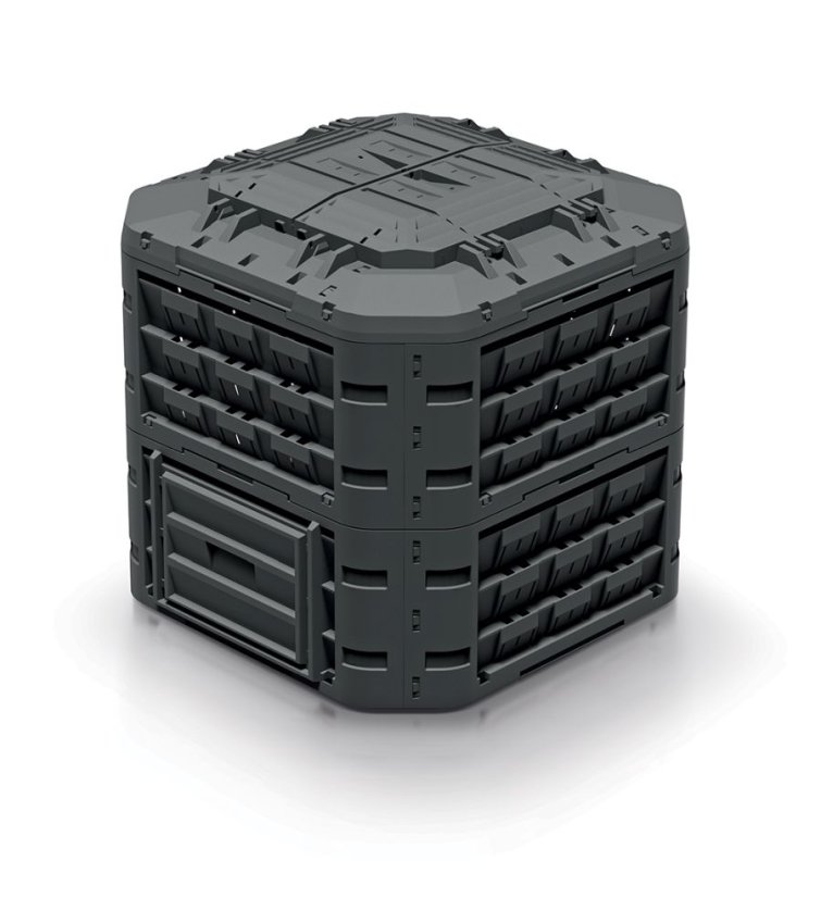 Kompostér CUBECOMPO 650 l bez balení - barva: černá