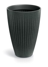 Květináč LATIA ROUND HIGH 40 cm - barva: černý granit