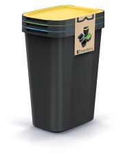 Odpadkový koš COMPACTA Q FLAP PLUS set - objem: 3x35l, barva: recyklovaná černá