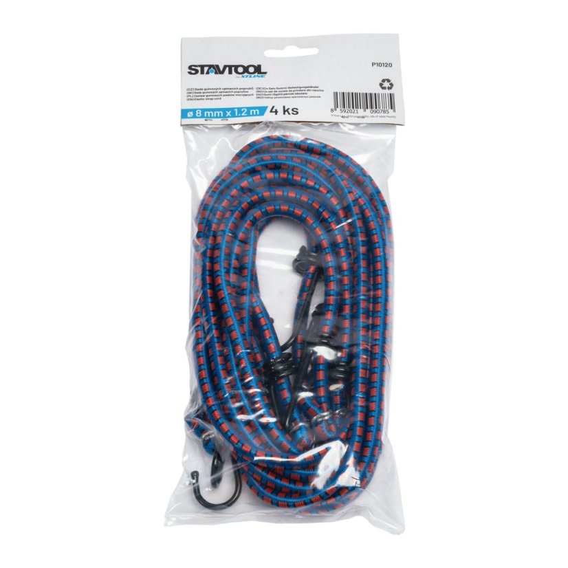 STAVTOOL Sada gumových upínacích popruhů | 1,8 m / průměr 11,5 mm (1bal/4ks)