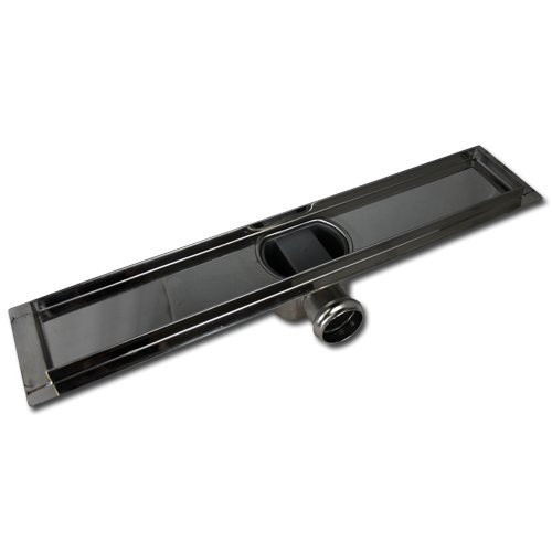 Žlab podlahový nerezový s okrajem a roštem 100 x 800mm - žlab do dlažby, žlab koupelnový