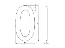 Číslice "0" na dveře NZ 75mm Bronz
