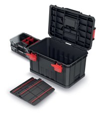 Kufr na náradí s 2 prepážkami a organizéry MODULAR SOLUTION 530x355x310 mm - barva: černá