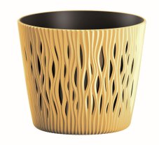 Kvetináč s vkladem SANDY ROUND 26,2 cm - barva: horčice