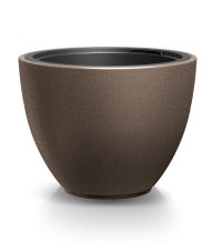 Květináč HEOS WOOD 46,9 cm s vkladem - barva: káva