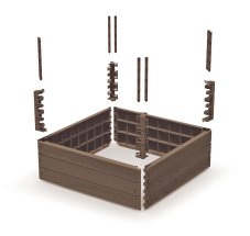 Vyvýšený záhon BASE WOODY 75,6 cm - barva: rustikální cihlová