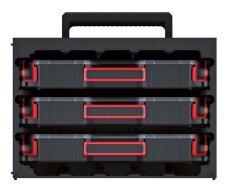 Skríňka s 3 organizéry TAGER CASE  (prepážky) 415x290x290 mm - barva: černá