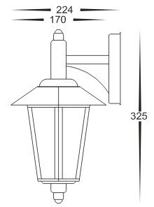 Světlo zahradní lampa NORIMBERK stalaktit na zeď kolmé - venkovní osvětlení