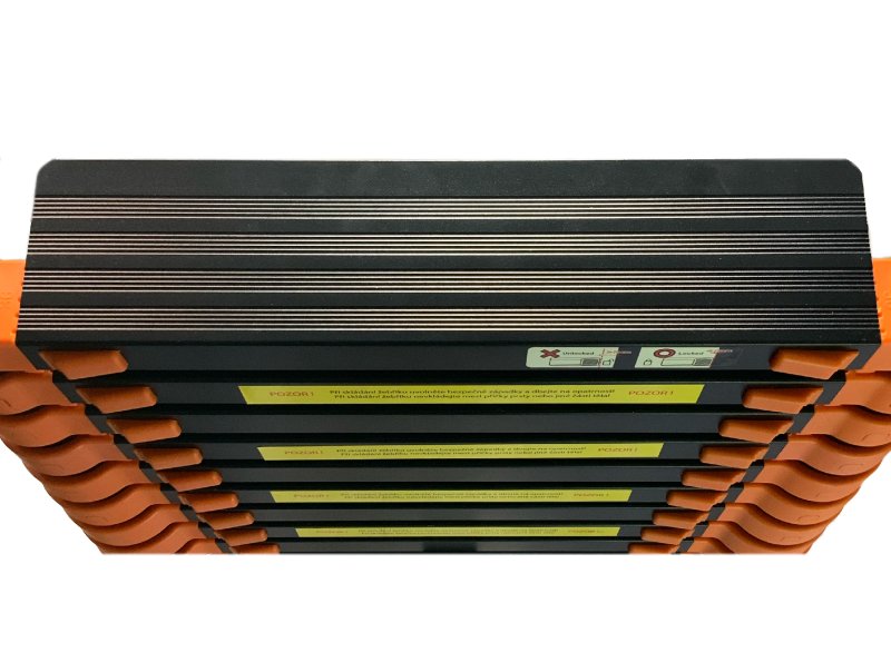 Žebřík KME1023B teleskopický 2,3m jednodílný oranžový s kolečky