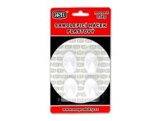 Samolepící háček bílý 24x35mm plast (bli.4ks), ESO