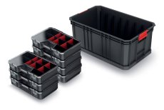 Modulární prepravní box se 7 organizéry MODULAR SOLUTION 520x329x210 mm -barva: černá