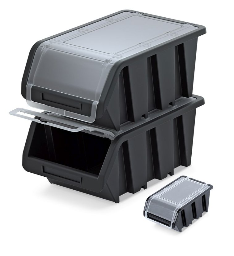 Plastový úložný box uzavíratelný TRUCK PLUS 195x120x90 mm - barva: černá