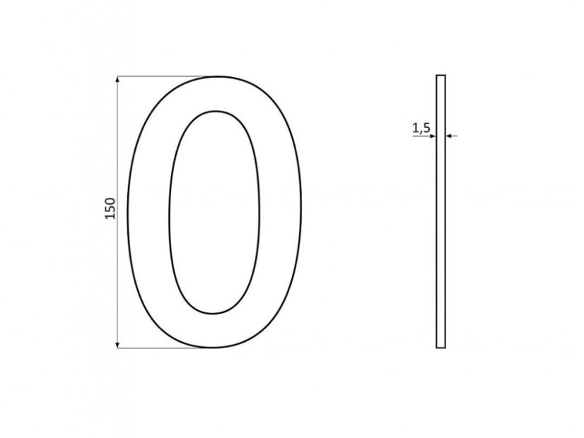 Číslice "1" 100mm samolepící NEREZ