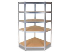 Max Rohový kovový regál 150 x 75 x 30 x 63 cm 5 polic 750kg pozinkovaný PR-1563753