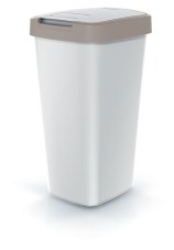 Odpadkový koš COMPACTA Q FLAP - obejm: 25 l,  popelavě šedá se světle hnědým víkem