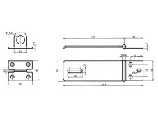 Petlice MINI 125x38x2mm ČERNÝ LAK