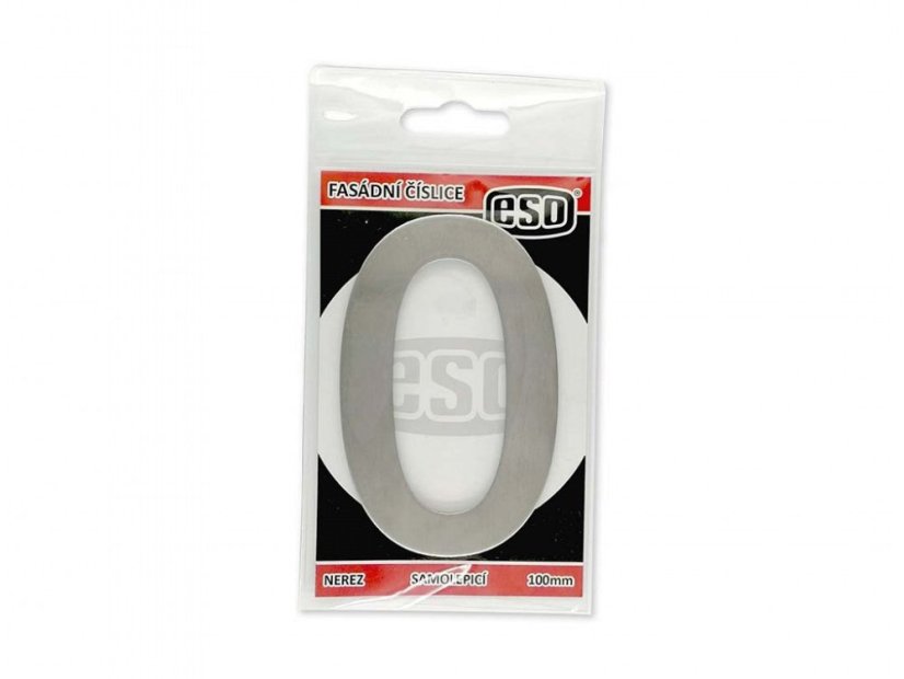 Číslice "0" 100mm samolepící NEREZ