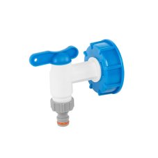 IBC sada - modrý uzáver - S60x6 s kohoutkem - 3/4" s vývodem 3/4"