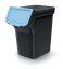 Odpadkový koš STACKBOX Q SET - objem: 4x20 l, barva: recyklovaně černá