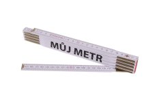 Metr skládací 2m MuJ METR (PROFI,bílý,drevo)