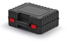 Kufr na náradí s upevňovacími páskami HEAVY 384x335x144 mm - barva: černá