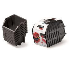 Set úložných boxů 8 ks BINEER SHORT SET 206x118x144 mm - barva: černá