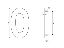 Číslice "3" fasádní 150mm NEREZ