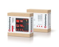Závesný panel ORDERLINE s 4 boxy na náradí + sada háčku BINEER - 395x165x395 mm