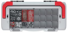 Kufr na náradí s kov. držadlem a zámky EVO 594x288x308 mm (krabičky) - barva: červená
