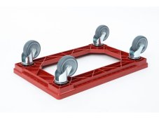 PK Group Vozík pod prepravky 4 otočná gumové kolečka 100 mm červený