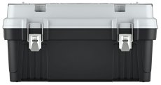 Kufr na náradí s kov. držadlem a zámky OPTIMA (prepážky) 586x296x305 mm - barva: šedá