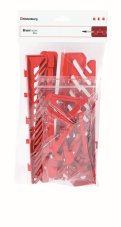 Sada držáku BINEER HOOKS na montážní panely, 20 ks - barva: červená